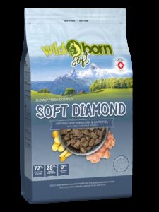 Hundefutter getreidefrei mit Alpenhühnchen 12kg Trockenfutter WILDBORN Soft Diamand
