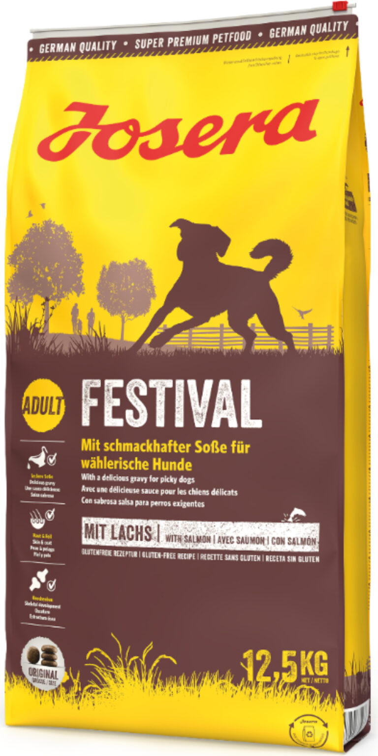 JOSERA Festival (1 x 12,5 kg) | Hundefutter mit leckerem Soßenmantel | Super Premium Trockenfutter für ausgewachsene Hunde | 1er Pack