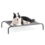 BEDSURE Hundeliege Outdoor mittelgrosse Hunde - Hundeliege grau in und Outdoor Garten, für draußen Camping erhöhtes Hundebett, Größe in M 105x80 cm, höhe in 20 cm