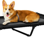 PawHut Hundeliege Outdoor Schlafplatz Hundebett Hundesofa Haustierbett Katzenbett Schwarz 92 x 76 x 18 cm