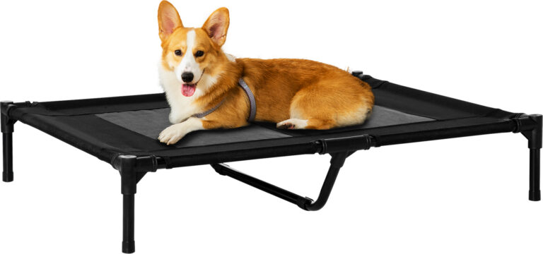 PawHut Hundeliege Outdoor Schlafplatz Hundebett Hundesofa Haustierbett Katzenbett Schwarz 92 x 76 x 18 cm