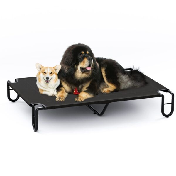 KORIMEFA Erhöhtes Hundebett bis 60 kg, Haustierbett Outdoor, Waschbare Hundebetten Hundeliege Haustierliege Gross Hunde, 122x85 cm mit rutschfesten Füßen für Garten Indoor Draußen