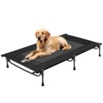 OneTigris Hundeliege Outdoor, erhöhtes Hundebett 130x70 cm Höhe 21cm, Express-Einrichtung Stabil, bequem und atmungsaktiv Haltbar und einfach zu reinigen Camping Haustier Bett, Katzenbett