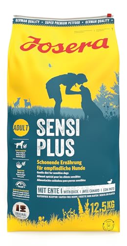 JOSERA SensiPlus (1 x 12,5 kg) | Hundefutter mit Ente fĂŒr empfindliche Hunde | Super Premium Trockenfutter fĂŒr ausgewachsene Hunde | 1er Pack 12.5 kg (1er Pack)